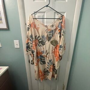 Z&L Europe Tropical Print Coverup and Tunic Dress